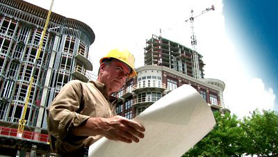 Architect looking at plans